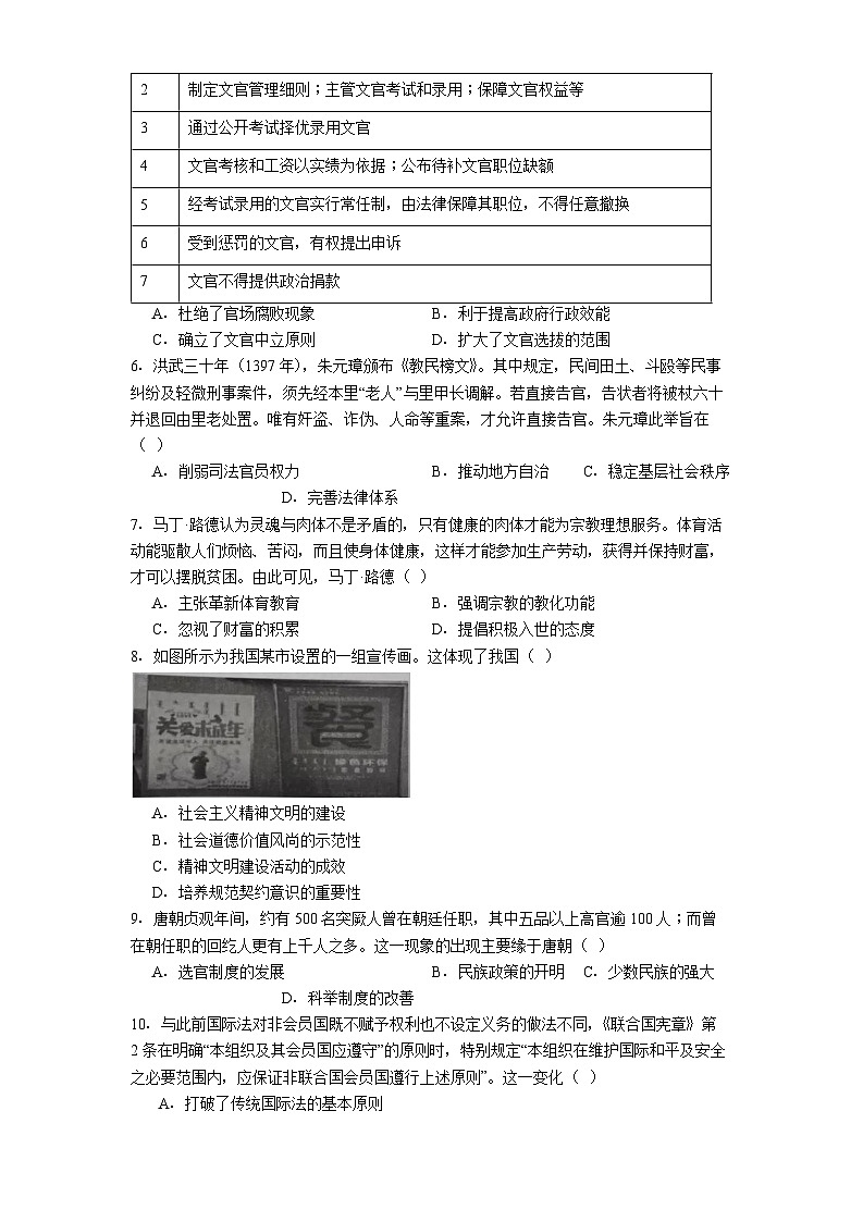 2025—2026学年度河北省邯郸市魏县第三中学等六校高二上学期12月联考历史试题（解析版）第2页