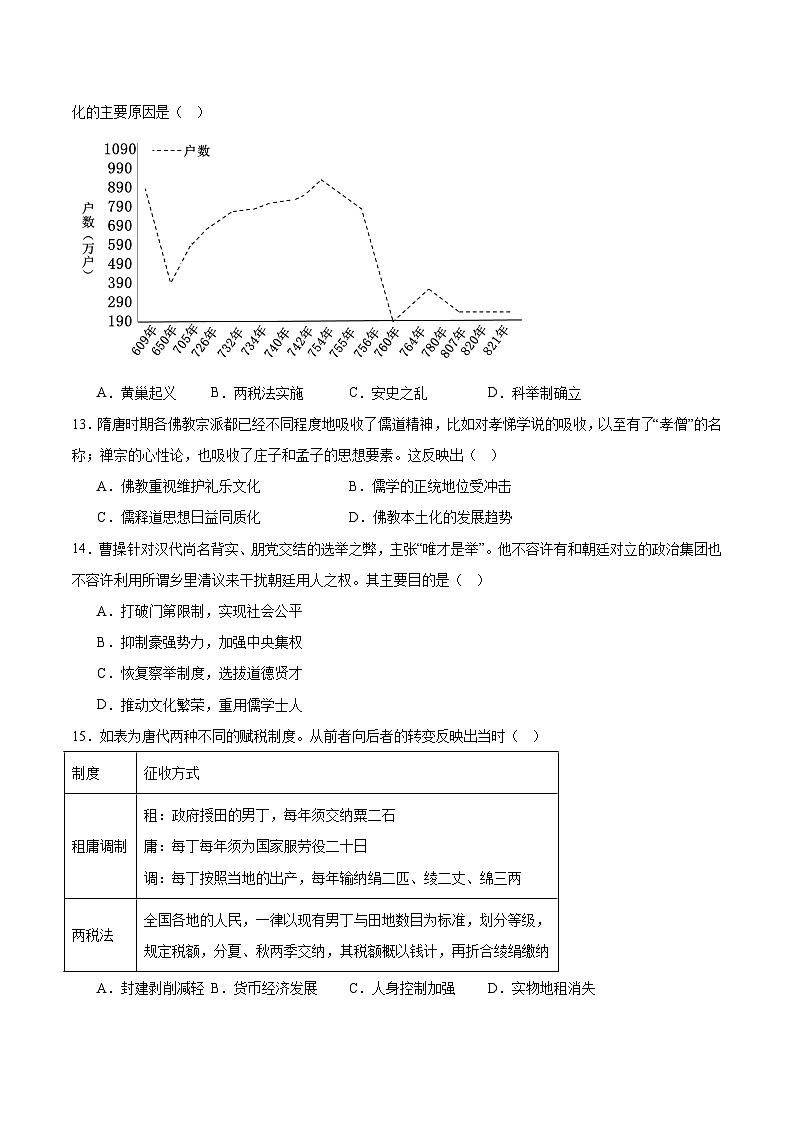 2025—2026学年度河北邯郸武安市第一中学高一上学期12月月考历史试卷（含答案）第3页