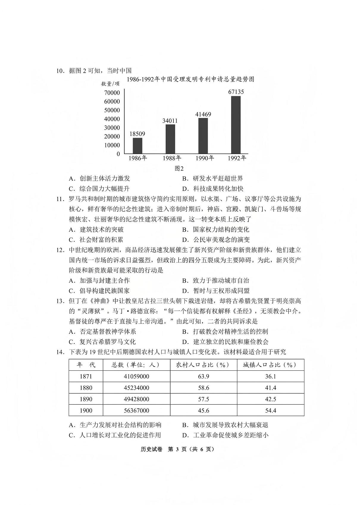 毕节市2026届高三年级高考第一次适应性考试历史第3页