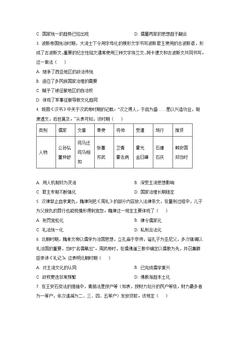 2025-2026学年广东省茂名市电白区高二上学期期中考试历史试卷（学生版）第2页