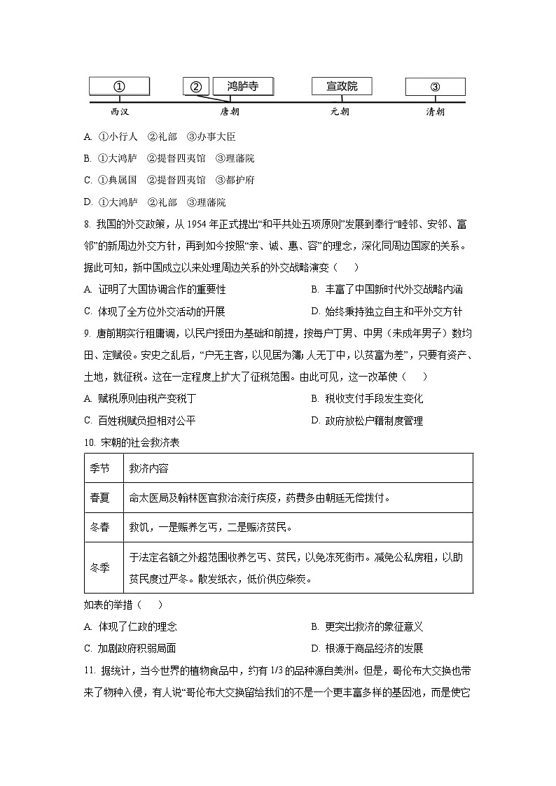 2025-2026学年吉林省普通高中友好学校联合体高二上学期期末考试历史试卷（学生版）第3页