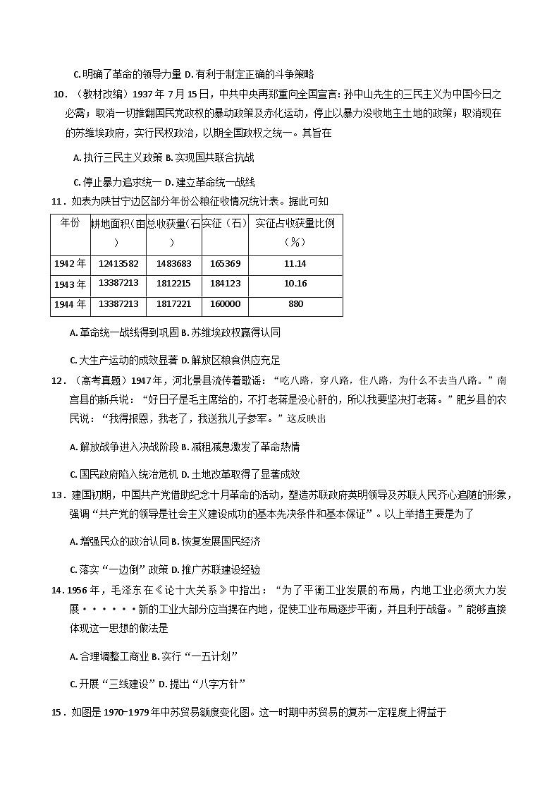 2025—2026学年度山东省菏泽市鄄城县第一中学高一上学期1月月考历史试题（含答案解析版）第3页