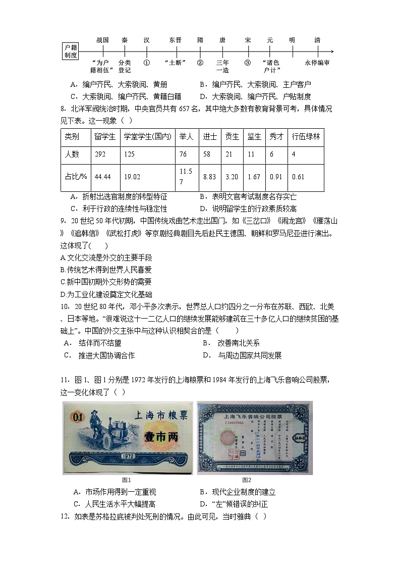 2025-2026学年度湖南省郴州市高二上学期学期期末教学质量监测模拟卷历史试卷（解析版）第2页