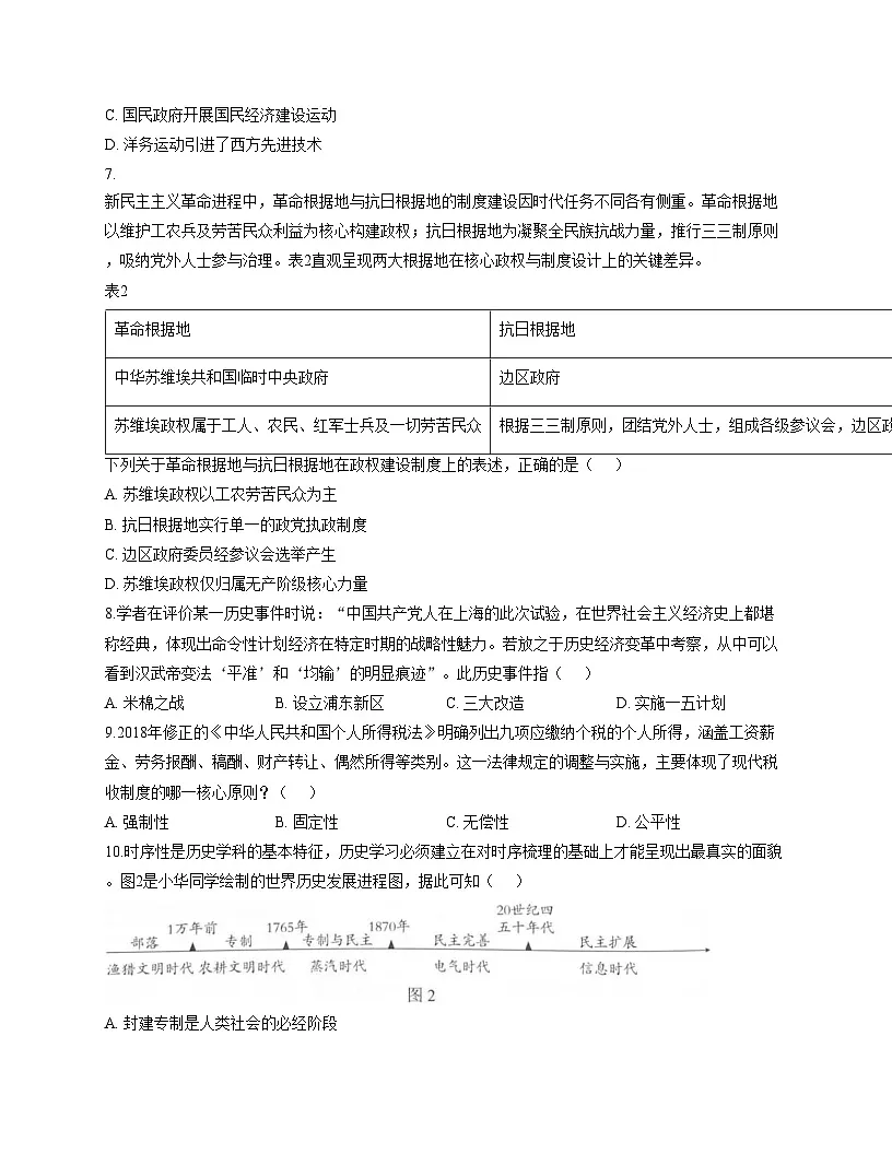 2026届海南省儋州市高三上学期学业质量监测历史试题（文字版，含答案）第3页