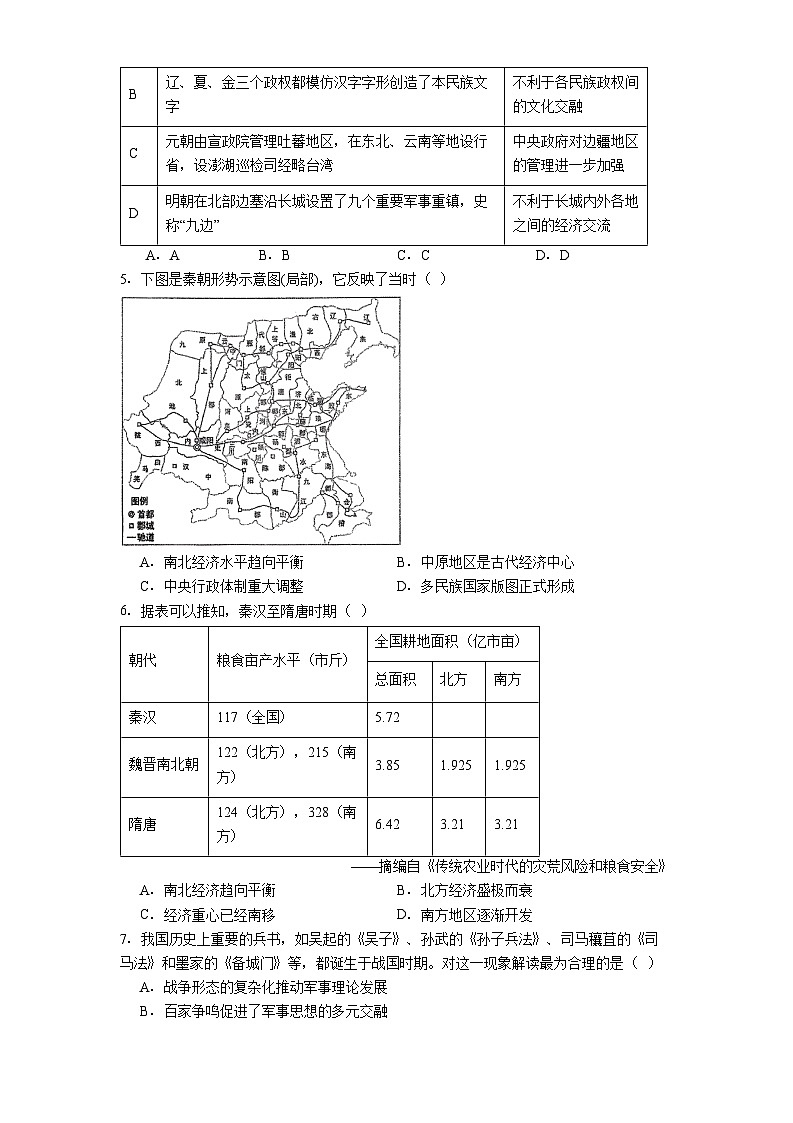 2025—2026学年度湖南省长沙市岳麓实验中学高一上学期期中考试历史试题（解析版）第2页