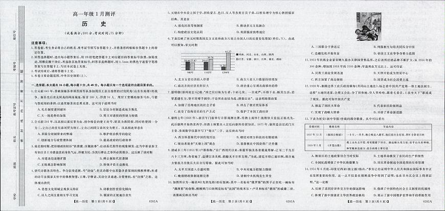 河南省新未来2025-2026学年高一上学期1月月考历史试题第1页