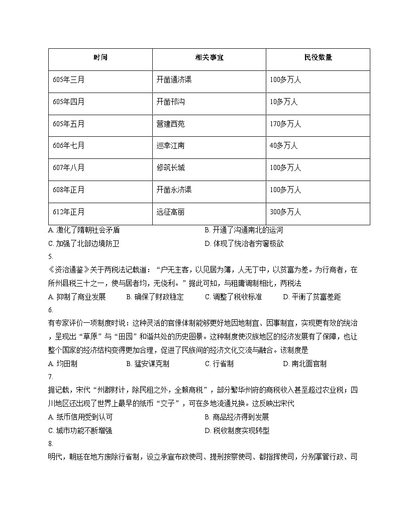 广东省茂名市2025_2026学年高一上学期12月份联考历史试题（扫描版，含答案）第2页