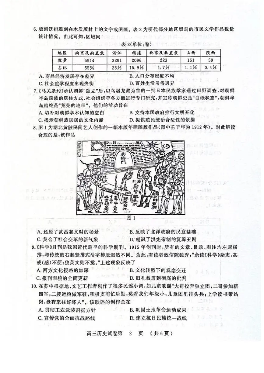 【历史试卷】江苏省南京市、盐城市2025-2026学年高三上学期期末调研测试第2页