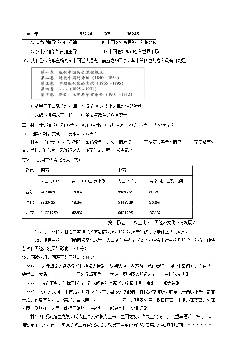2025—2026学年度江西省上饶市余干县私立蓝天中学教育集团高一上学期第二次月考历史试题（含答案）第3页