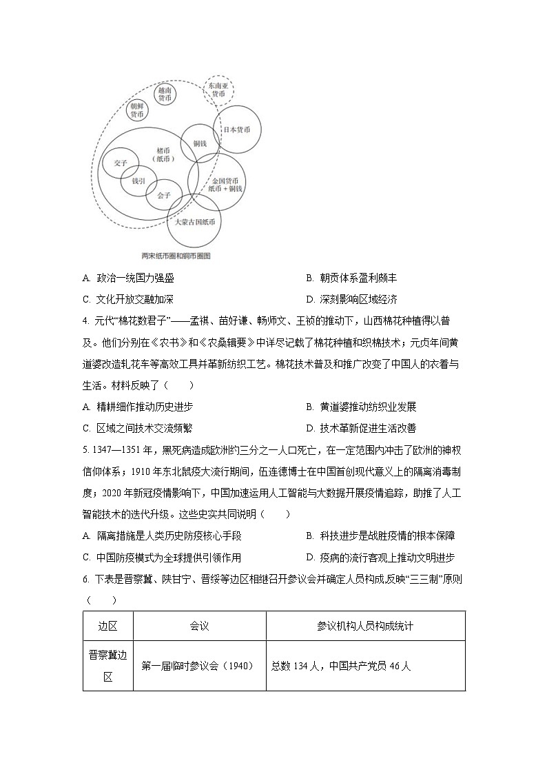 【历史】辽宁省葫芦岛市2025-2026学年高二上学期期末考试试题（学生版）第2页