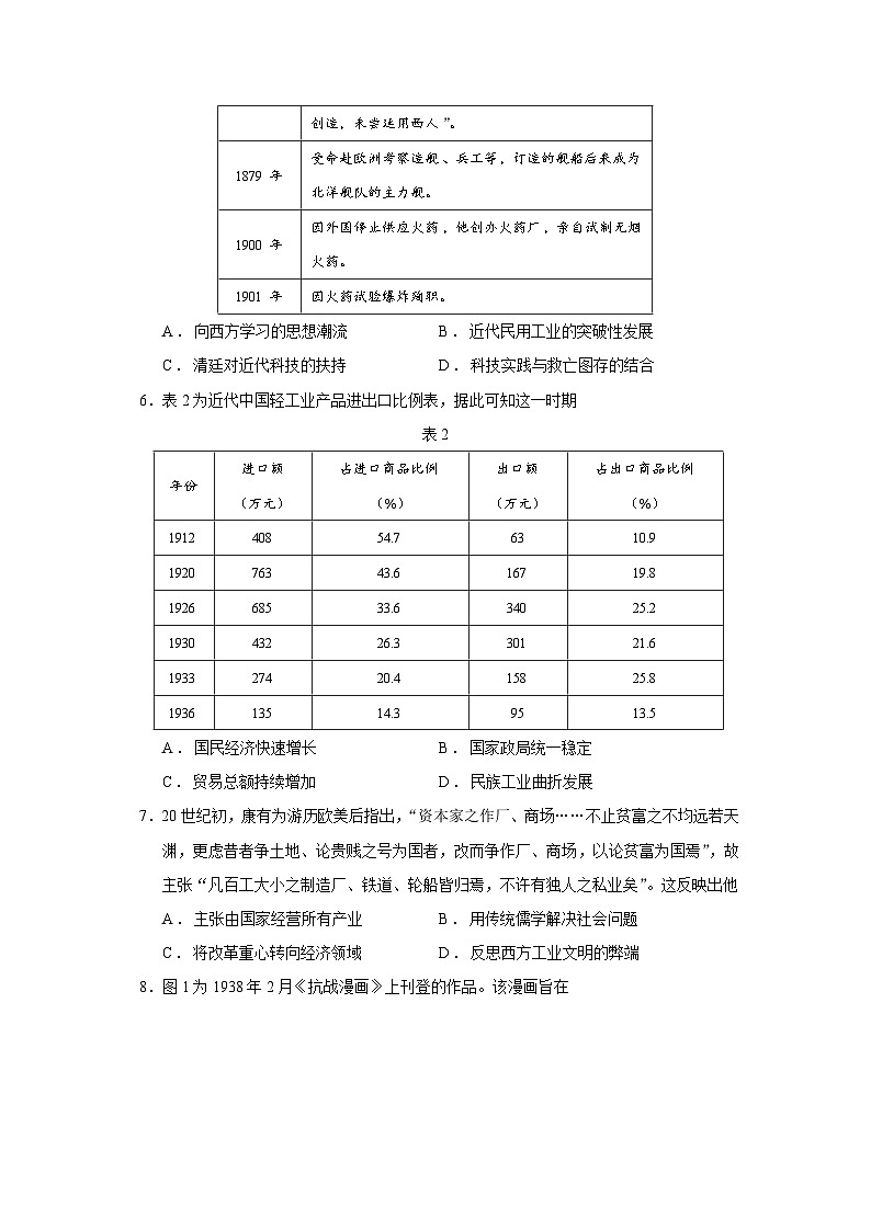 2026届山东省烟台市高三上学期期末考试历史试题（含答案）第2页