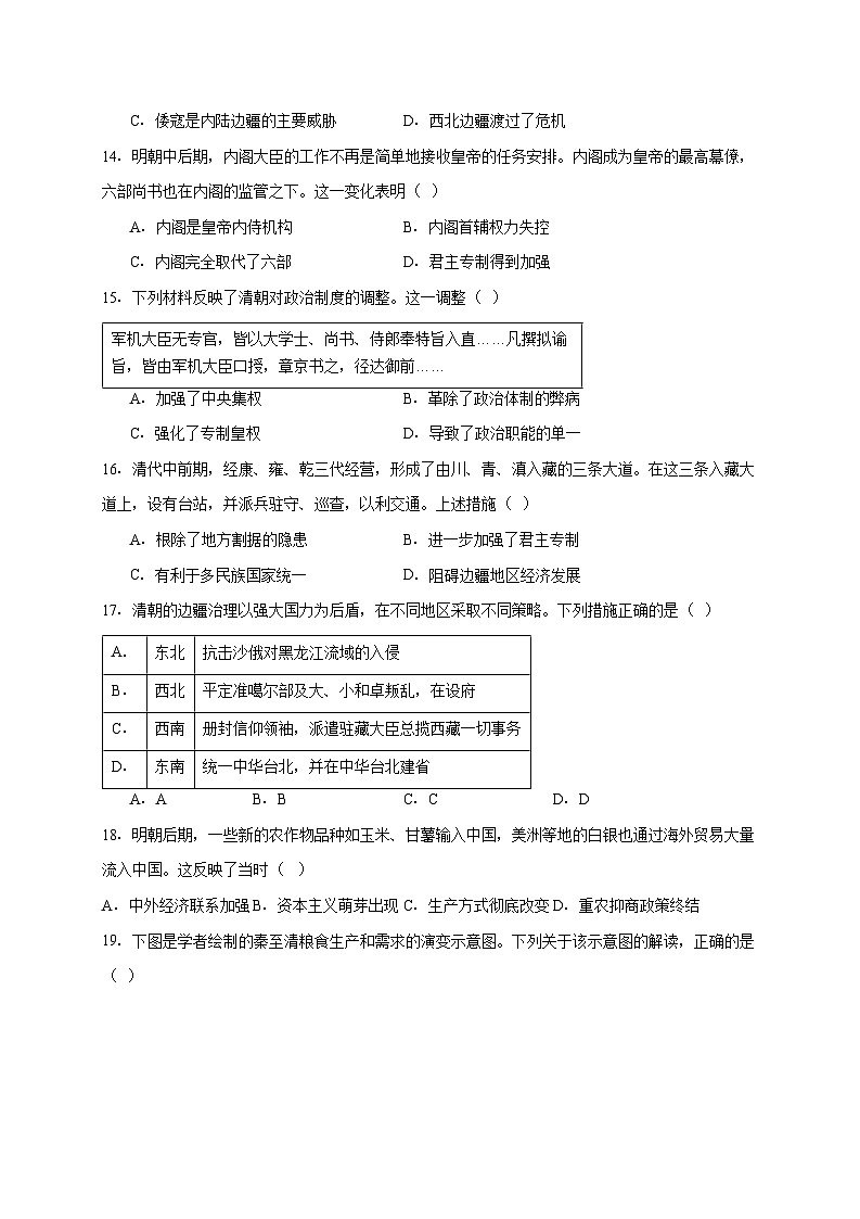 天津市第二中学2025~2026学年高一上册第二次月考历史试题【附答案】第3页