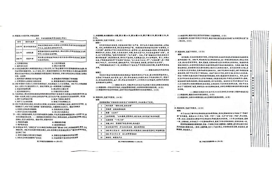 历史-陕西省榆林市2025-2026学年高三年级上学期1月期末考试题及答案第2页