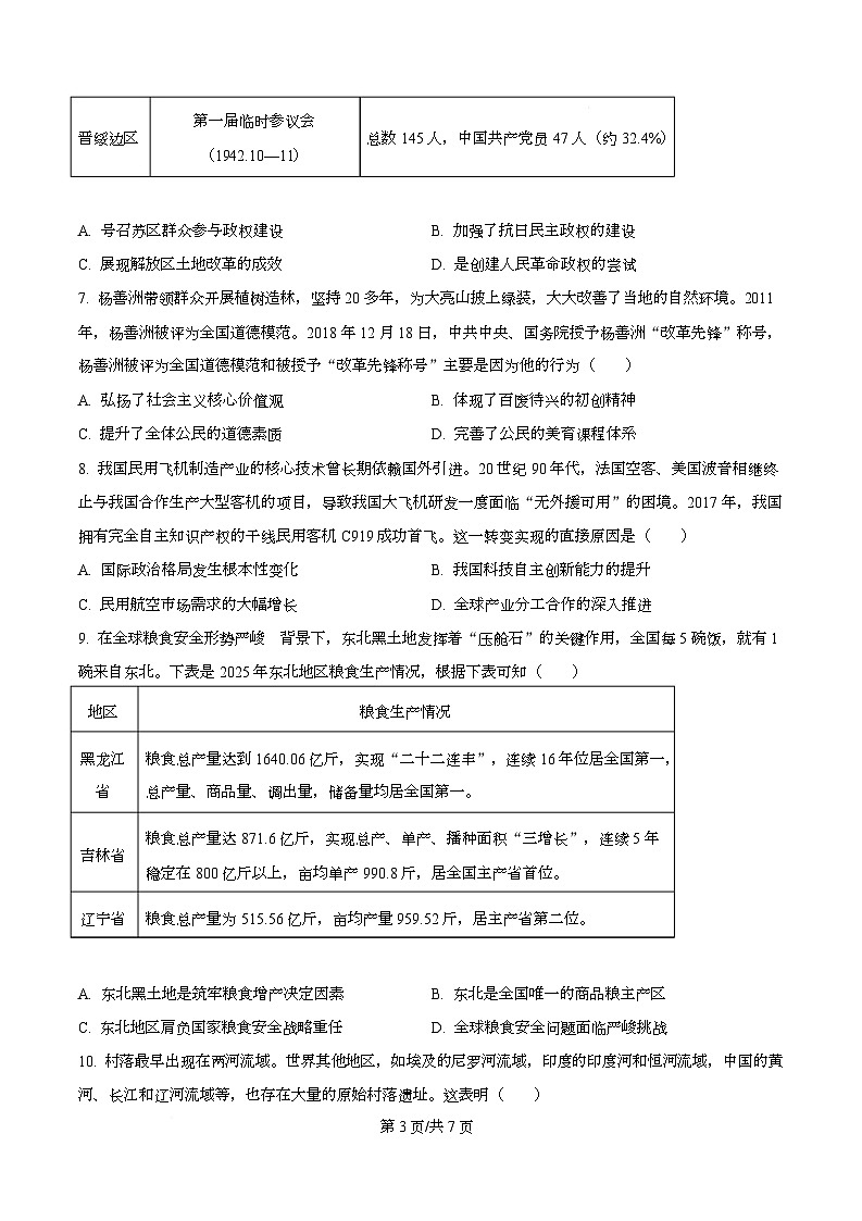 精品解析：辽宁省葫芦岛市2025-2026学年高二上学期期末考试历史试题（原卷版）第3页