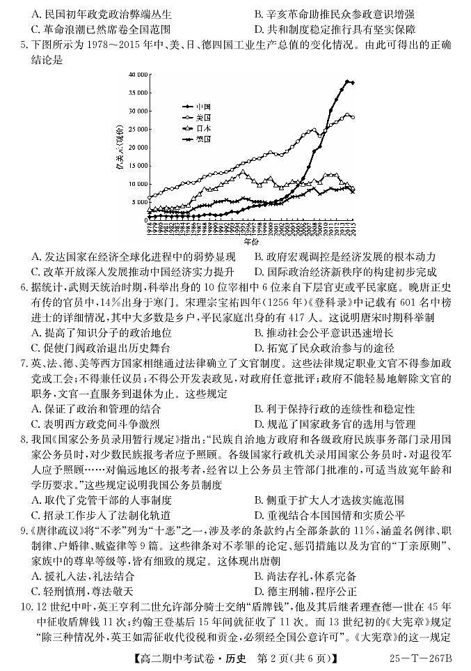 历史试卷第2页
