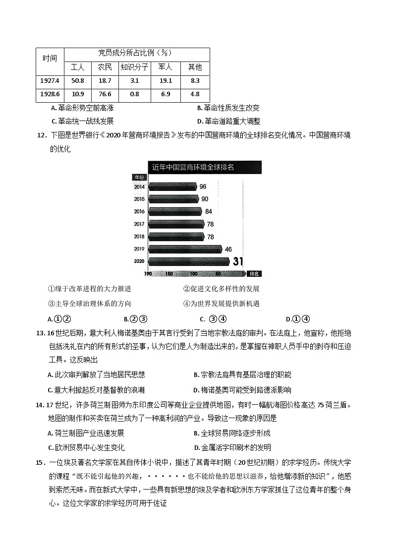 浙江省六校联盟2025届高三下学期5月模拟考试历史试卷（含答案）第3页