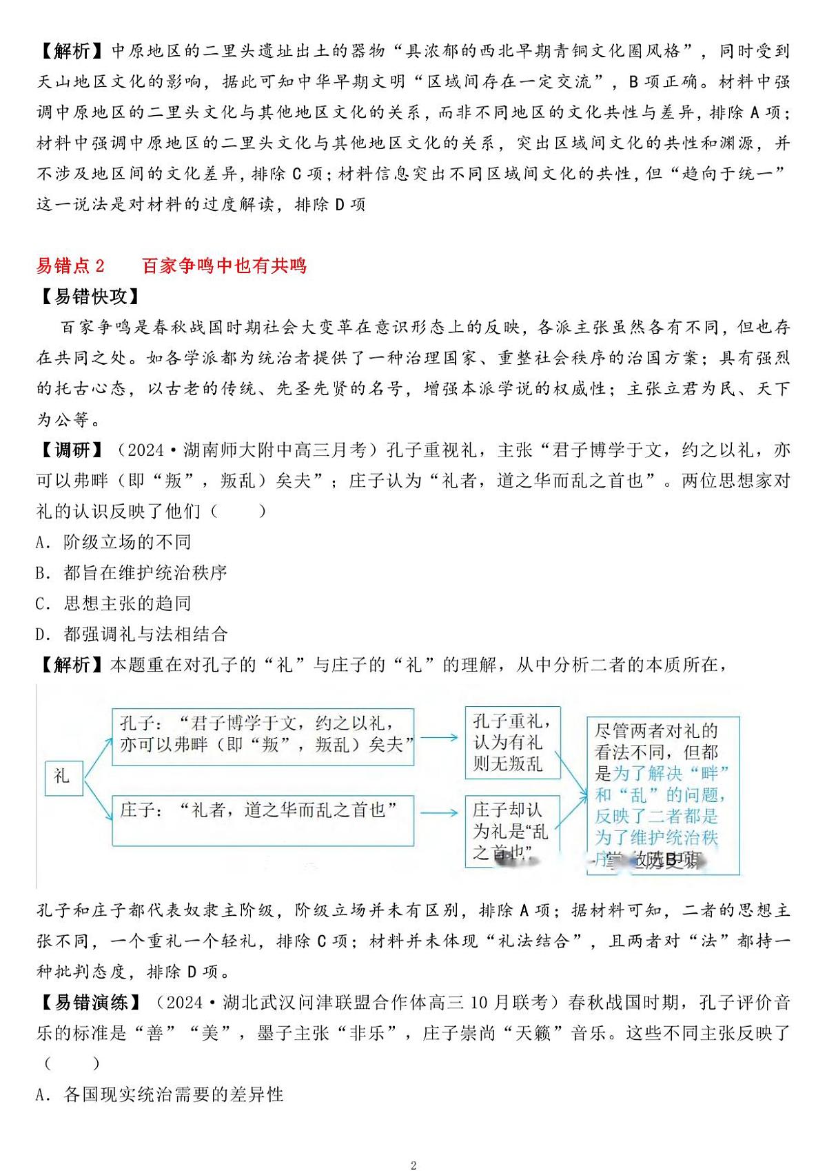 高中历史高频考点易错题考前重温知识清单（共20页）第2页