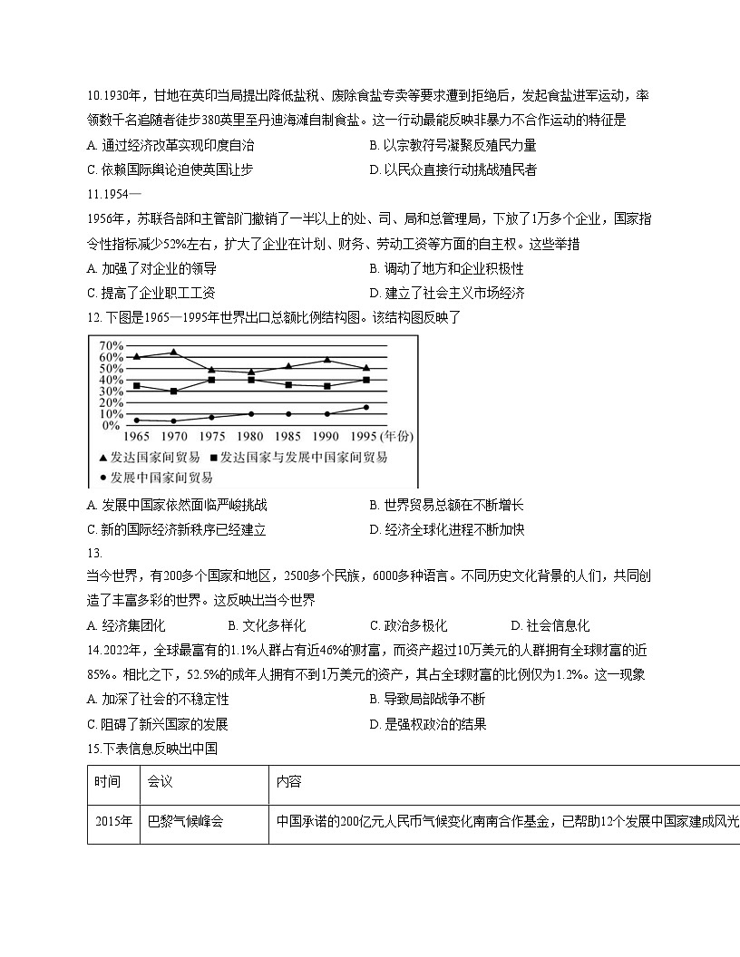 吉林省长春市、四平市两地六县（市区）重点中学2024_2025学年高一下学期期末联考历史试题（PDF格式，含答案）第3页