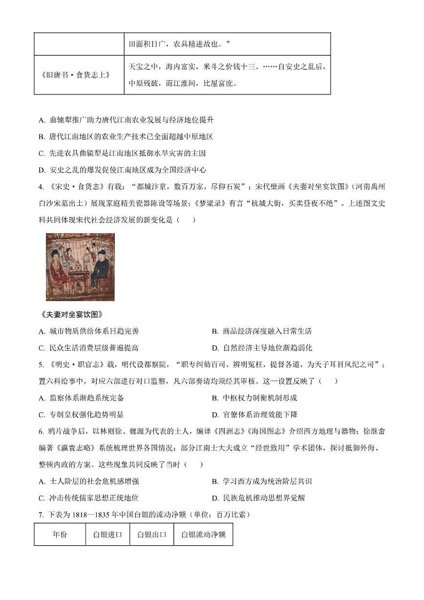 2026届广西壮族自治区来宾市第一中学高三上学期期末综合练习（一）历史试题（含答案）第2页
