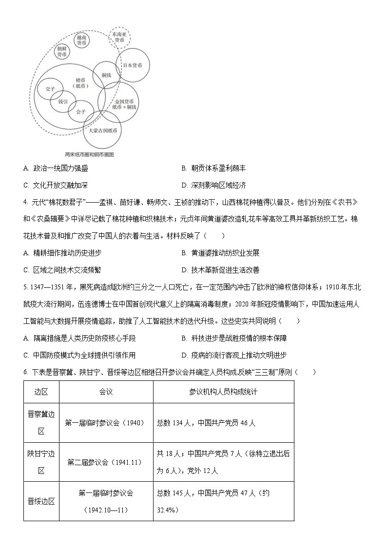 2025-2026学年辽宁省葫芦岛市高二上学期期末考试历史试卷（学生版）第2页