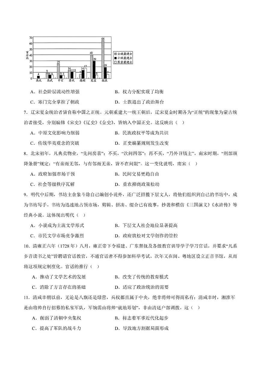 2025-2026学年河南省豫北名校高一上学期阶段性测试（二）历史（含答案）试卷第2页
