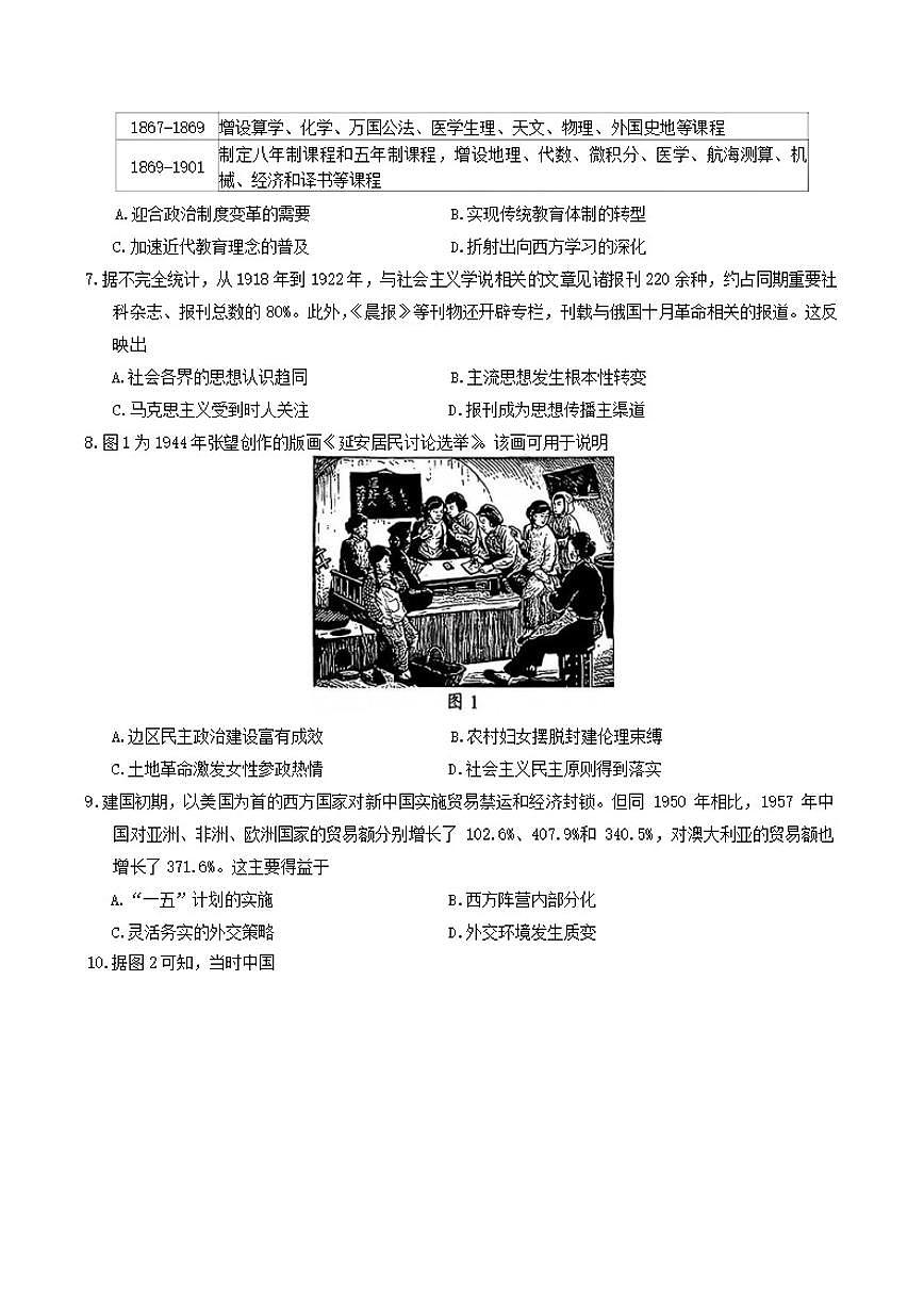 贵州省毕节市2026届高三年级上高考第一次适应性考试历史试题（含答案）第2页