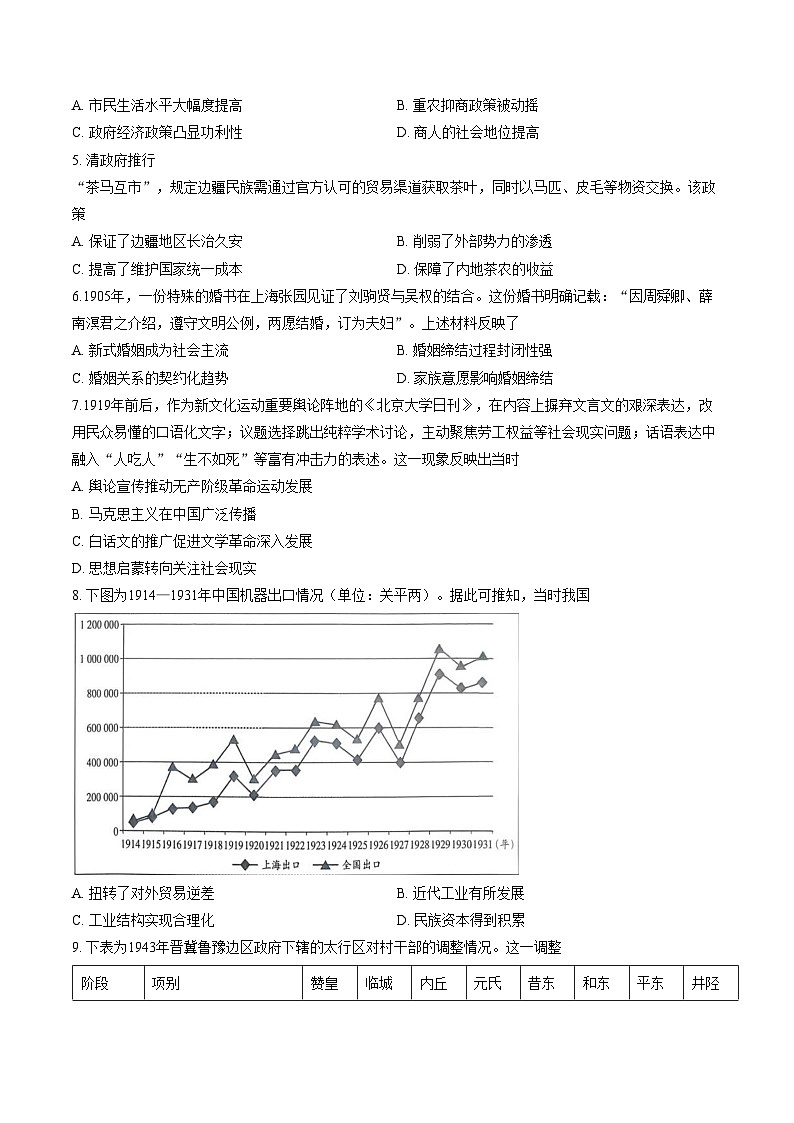 湖北省荆州市石首市云学联盟2025_2026学年高三上学期12月月考历史试题（PDF格式，含答案）第2页