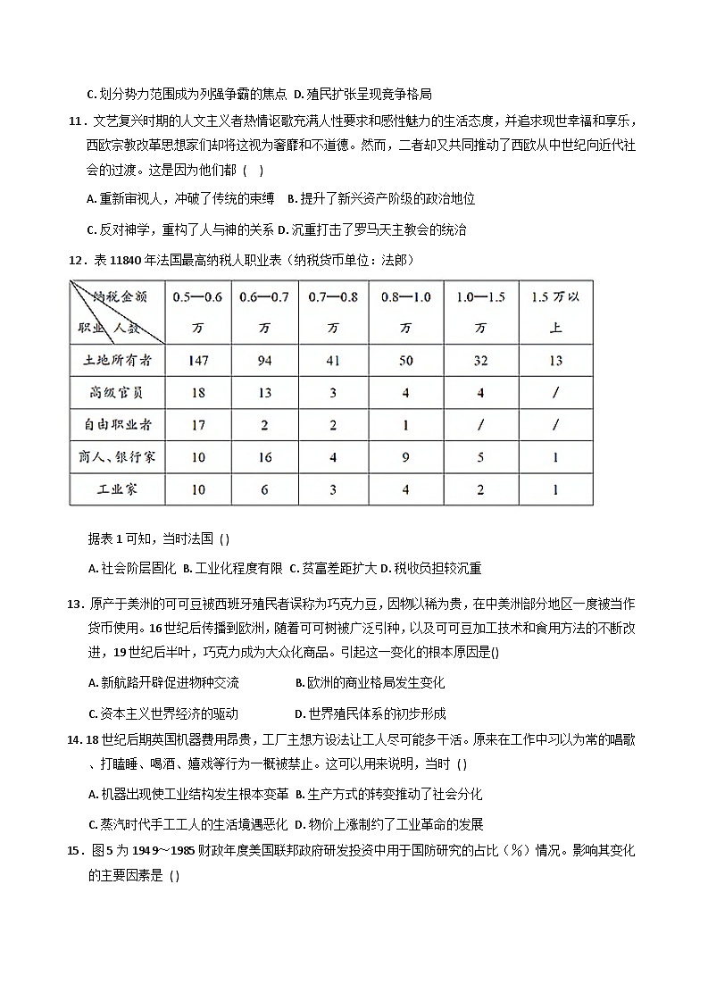 2026届湖北武汉市新洲区第一中学高三下学期收心考试历史试题（含答案）第3页