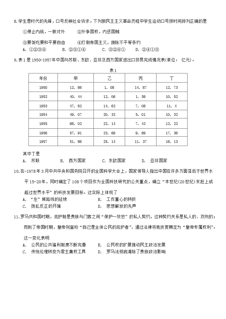 2025哈三中三模历史试卷第3页