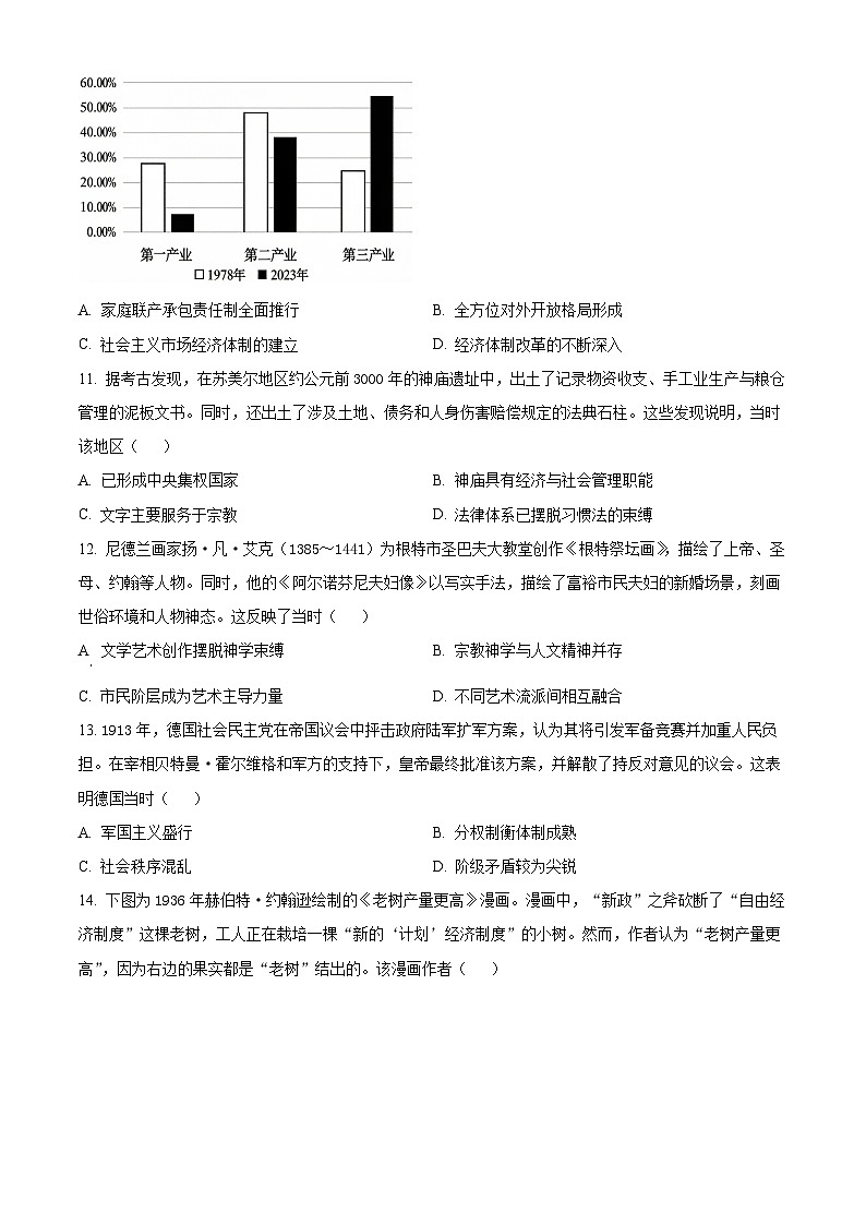 山东菏泽市2025-2026学年高三上学期期末考试历史试题（B卷）（试卷+解析）第3页