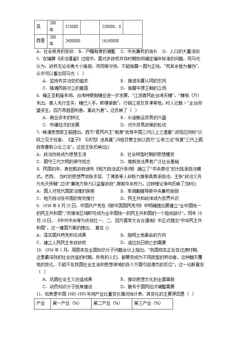 2026届四川省成都市树德中学高三下学期开学考试历史试题（含答案）第2页