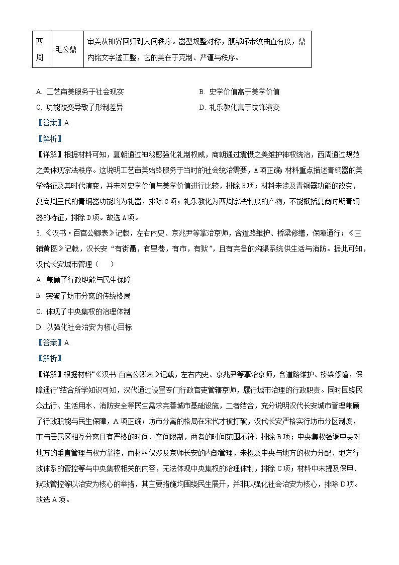 2026届四川省射洪中学校高三下学期入学考试历史试题（含答案）第2页