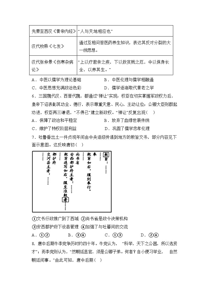 河南南阳市方城县第一高级中学2025-2026学年高二下学期开学考试历史试题含答案第2页