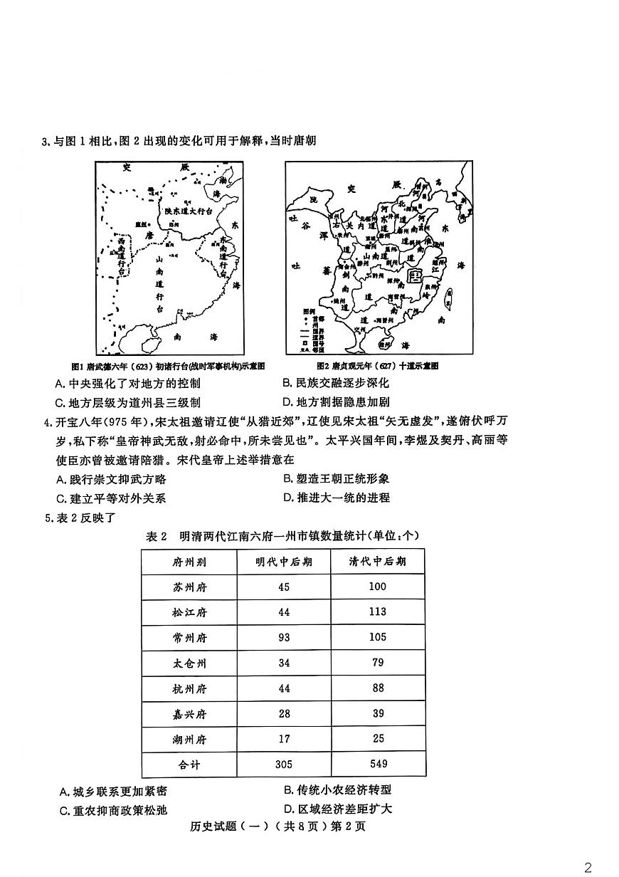 聊城市2026年普通高中学业水平等级考试模拟卷 历史第2页