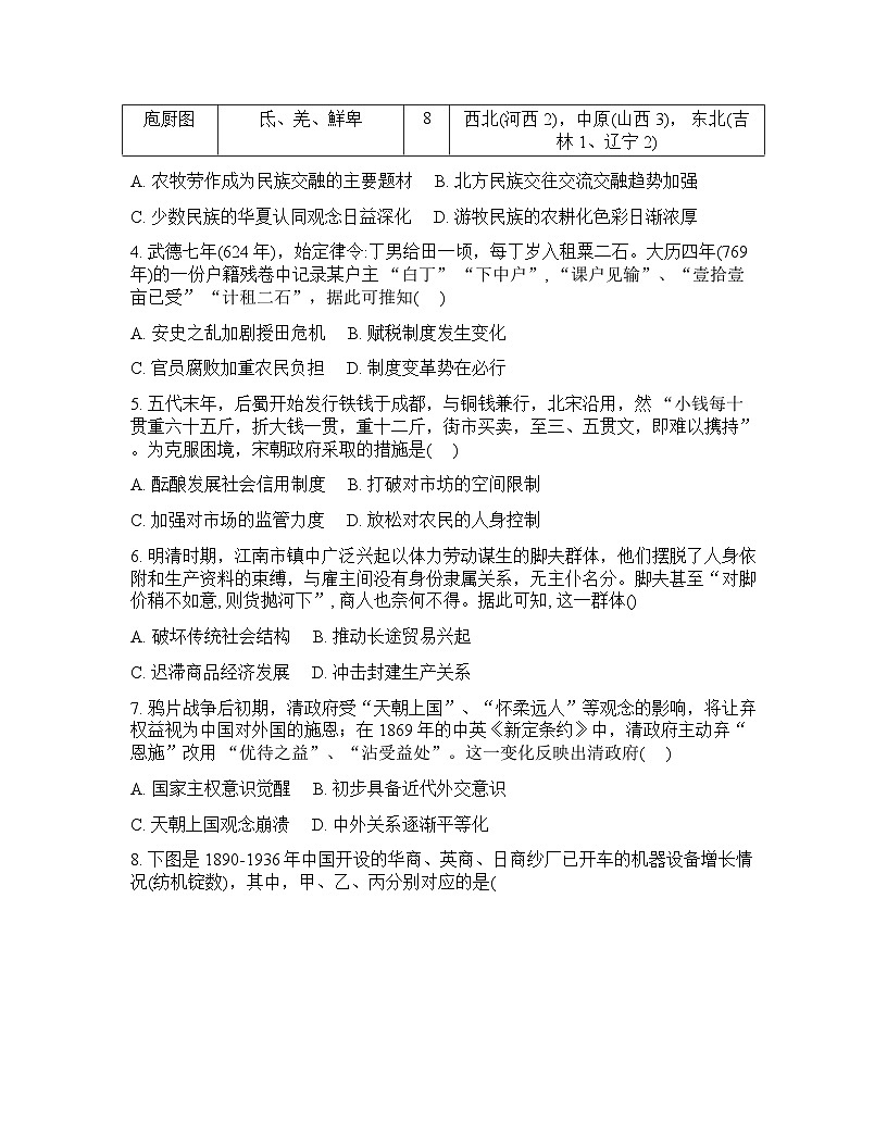 重庆名校联盟2025-2026学年下学期年高三第一次联考历史试卷含答案第2页