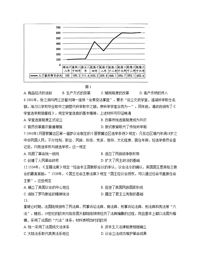 江苏省连云港市东海县2025_2026学年高二上学期期中考试历史试题（文字版 含答案）第3页