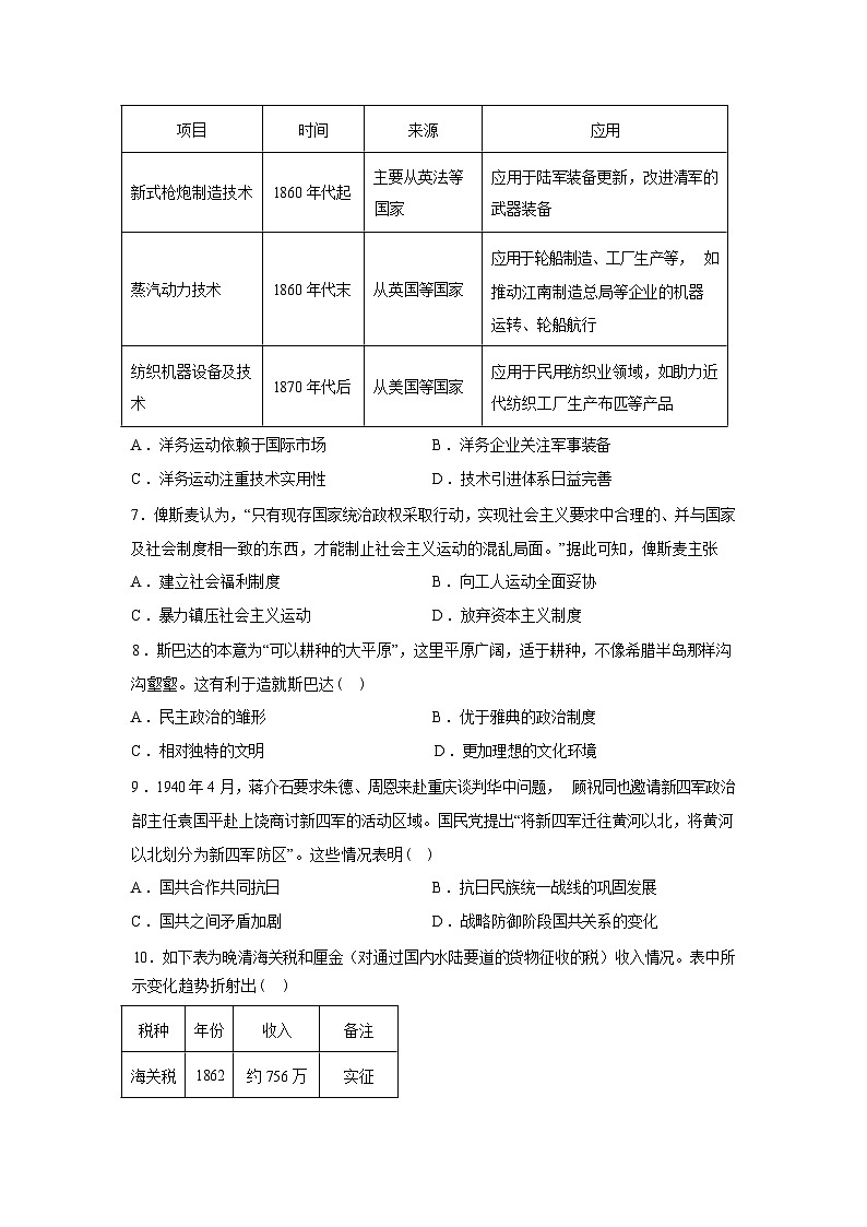 湖南常德市汉寿县第一中学2025-2026学年高二下学期开学考试历史试题含答案第2页