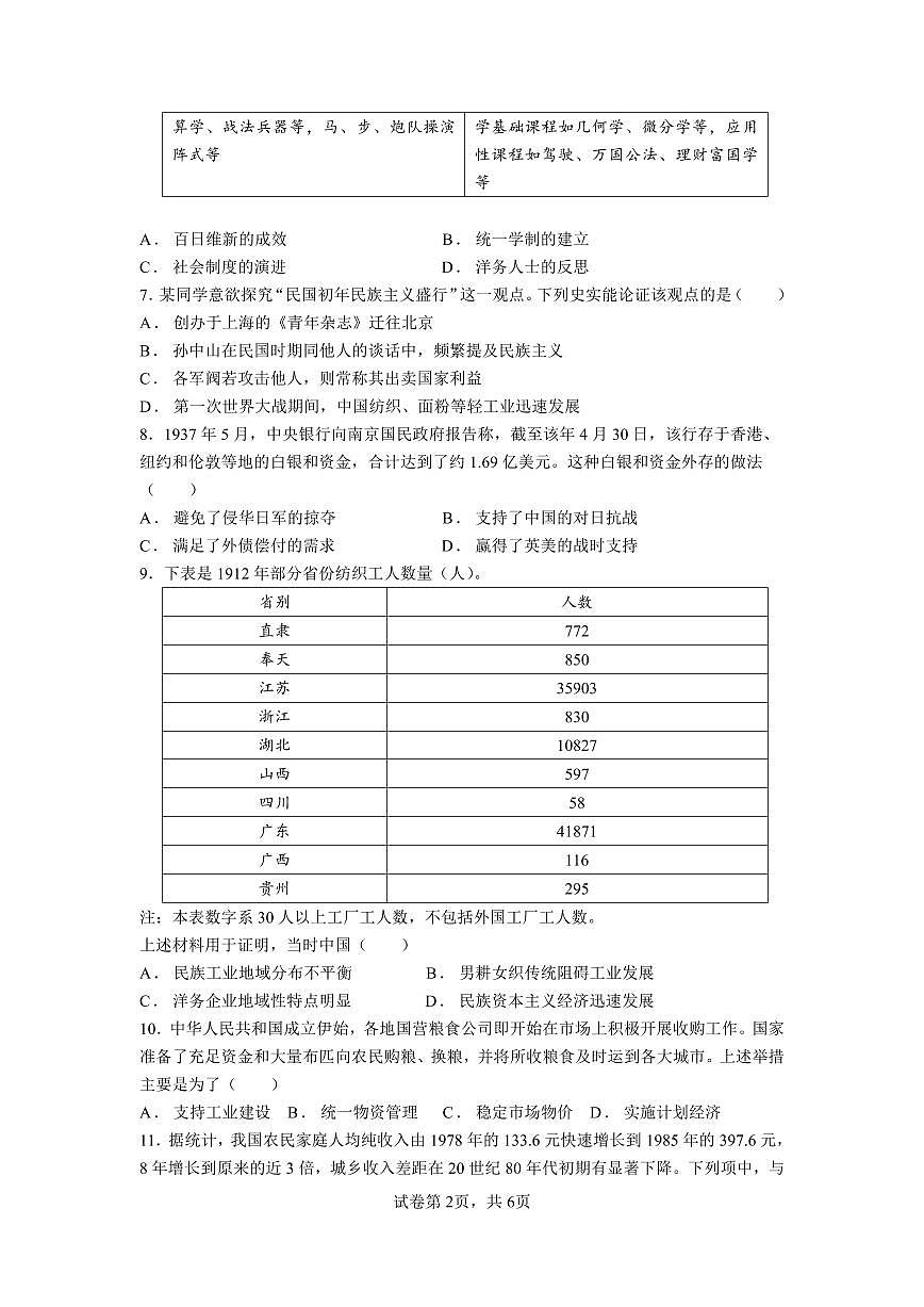 四川省眉山市仁寿第一中学校南校区2024-2025学年高二下学期6月期末考试历史第2页