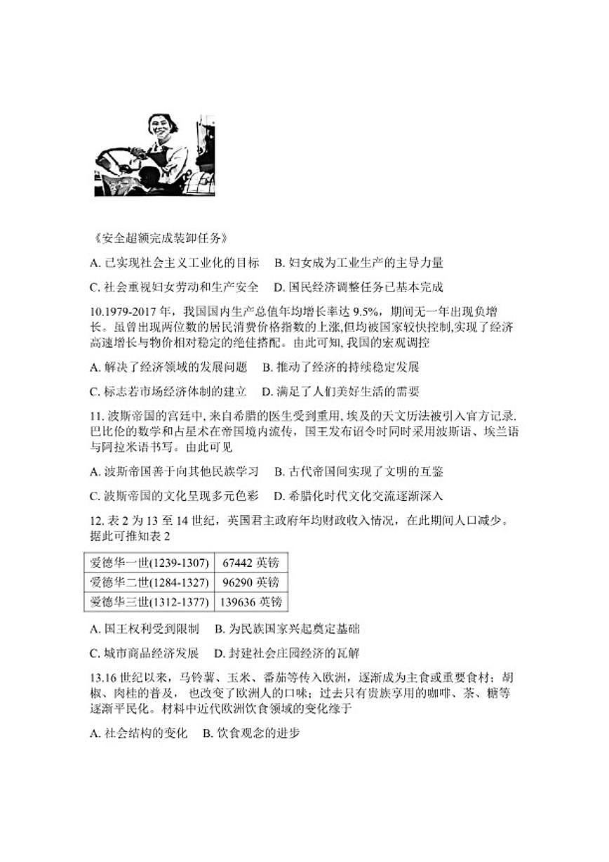 2026届江苏省南师附中等顶尖九校高三年级下3月联考历史试卷（含答案）第3页