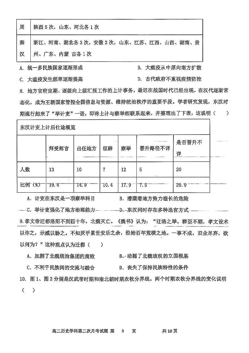 辽宁省锦州市某校2024-2025学年高二下学期第二次月考历史试卷（图片版）第3页