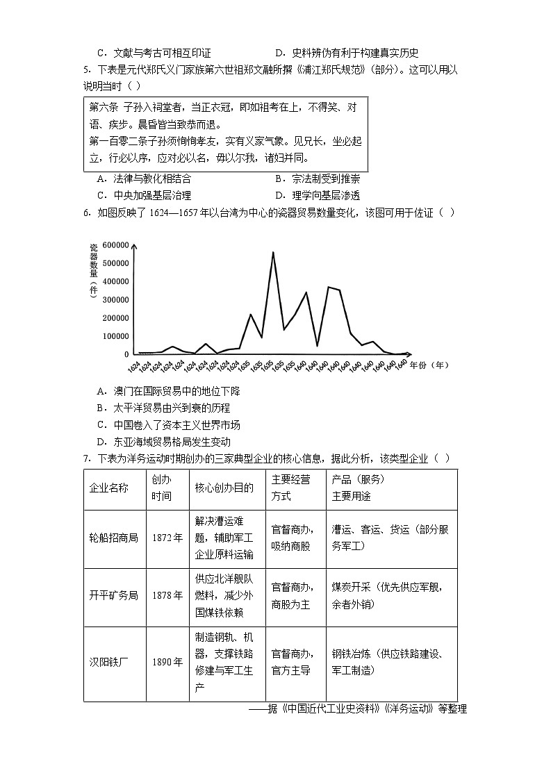 2026届河南省南阳市第一中学校高三上学期第二次月考历史试题（解析版）第2页