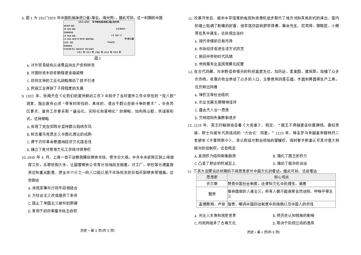 西南名校联盟2026届“3+3+3”高考备考诊断性联考（二）历史试卷第2页