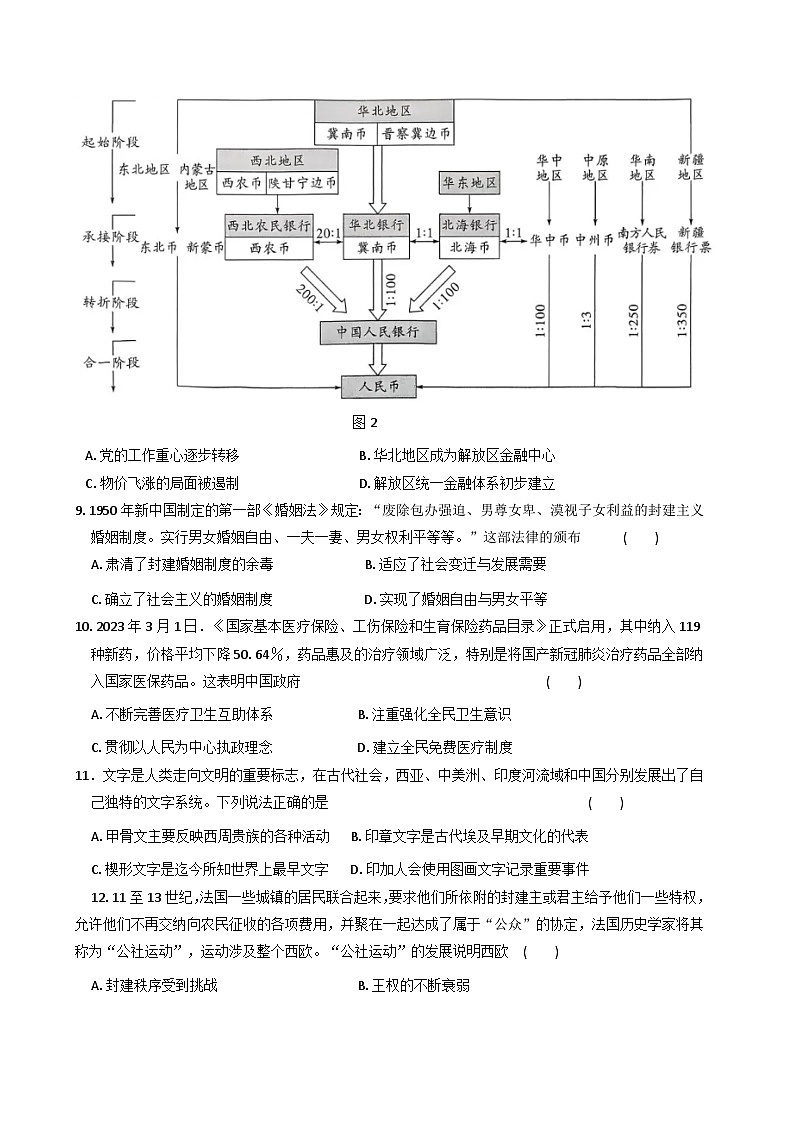 2026届陕西省铜川市高三上学期第一次模拟考试历史试题（含答案）第3页