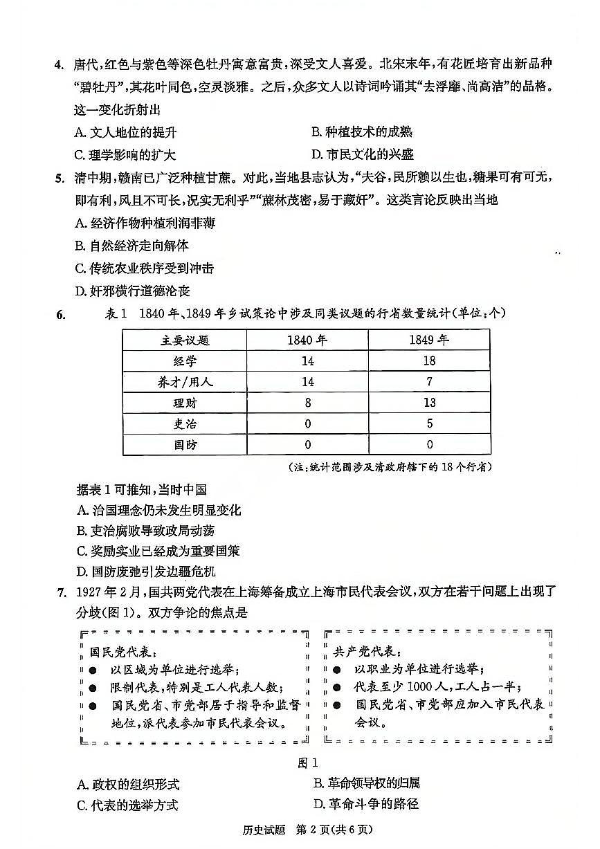 历史-四川省成都市2023级(2026届)高三年级第二次模拟测试(成都二诊)试卷及答案第2页