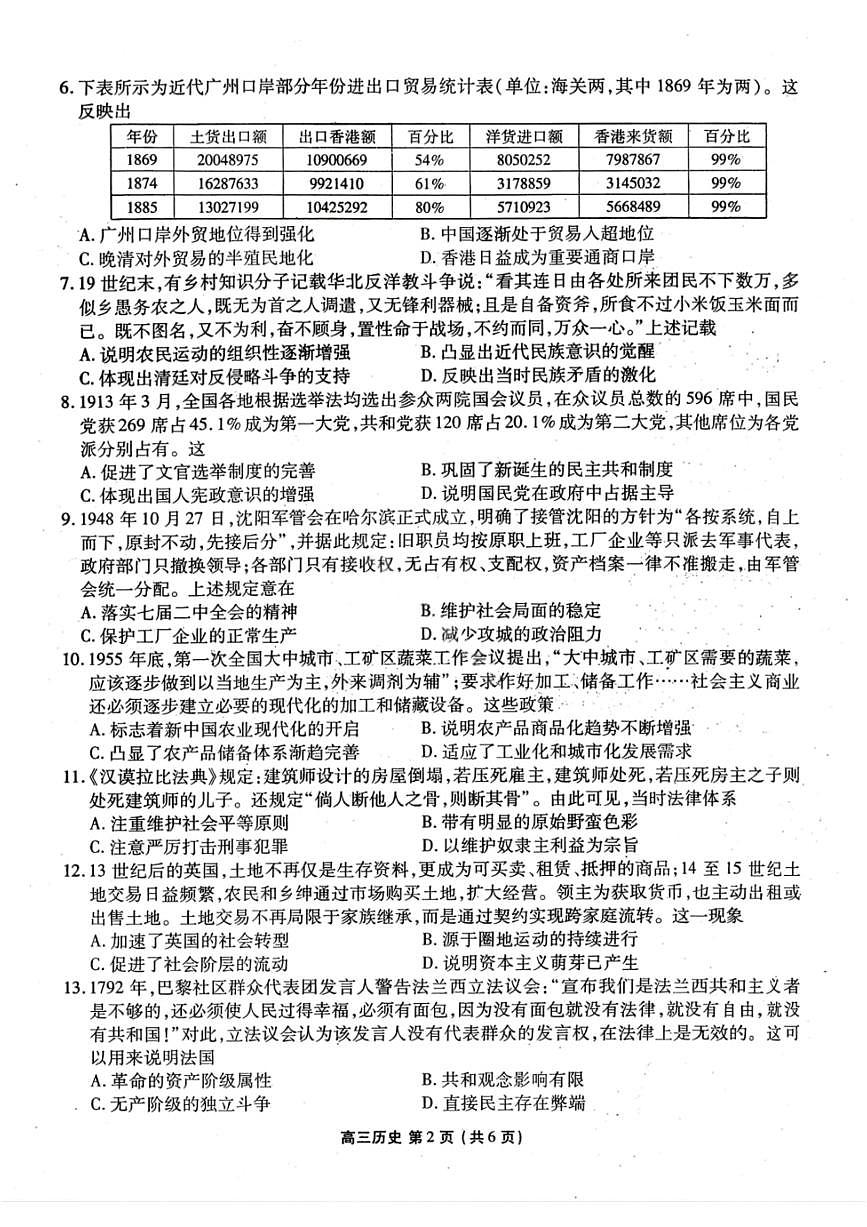历史-辽宁省点石联考2026届高三年级3月学情调研考试试卷及答案第3页