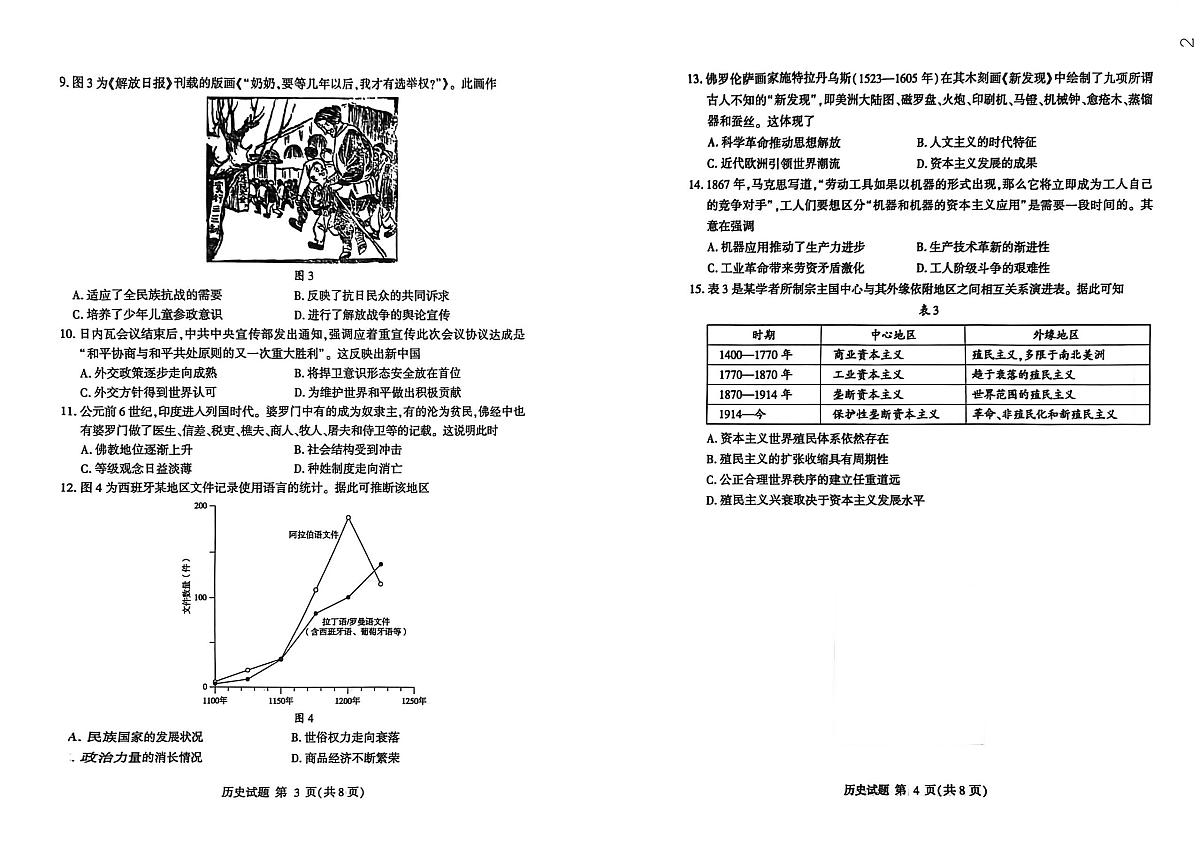 26临沂一模- 历史试题第2页