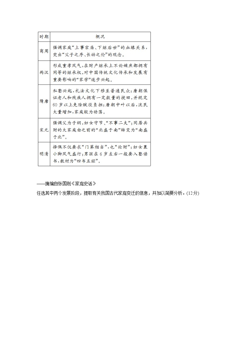 人教版历史高考考点强化训练：第6练 古代中国的政治制度03