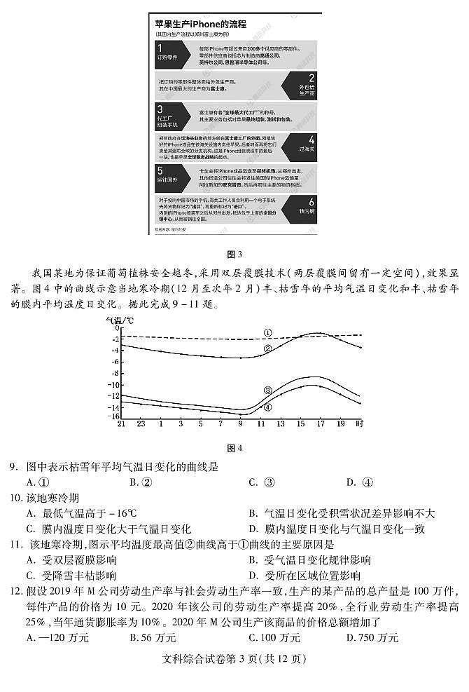 【文综】2020十五校【高三】联考 试卷03