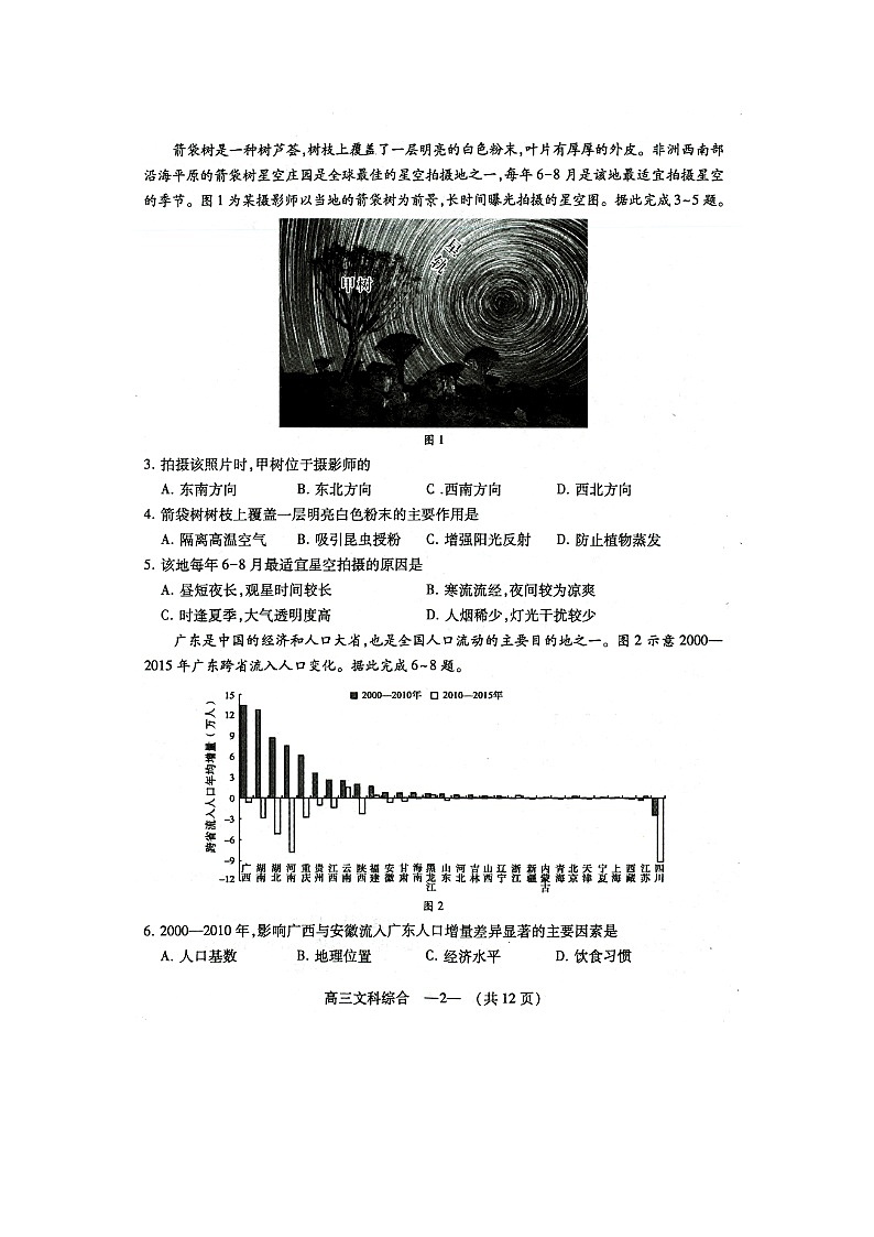 福建省福州市2020届高三第三次质量检测（线下二模）文综含解析02