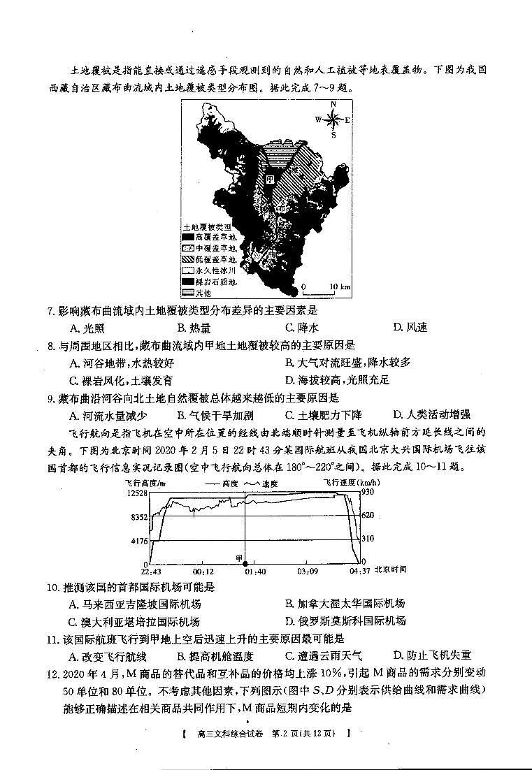 吉林省示范高中（四平一中、梅河口五中、白城一中等）2020届高三第四次模拟考试 文科综合（扫描版）02